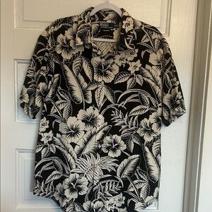 Vintage Ralph Lauren Black and Cream Hawaiian shirt